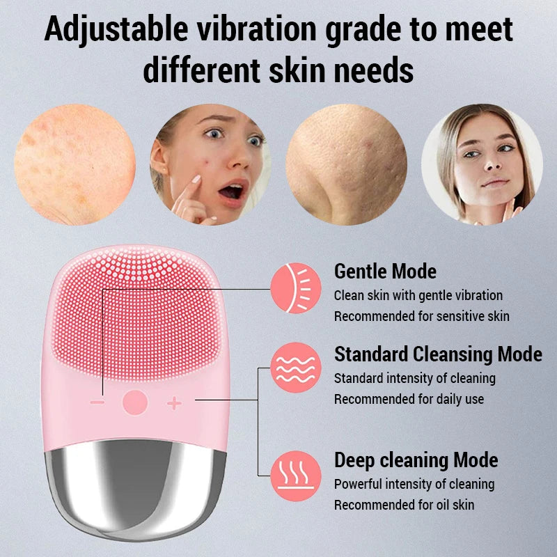 Electric facial cleansing brush for men and women