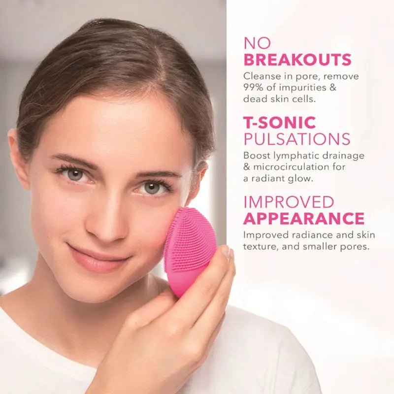 Electric silicone ultrasonic vibrating facial cleanser