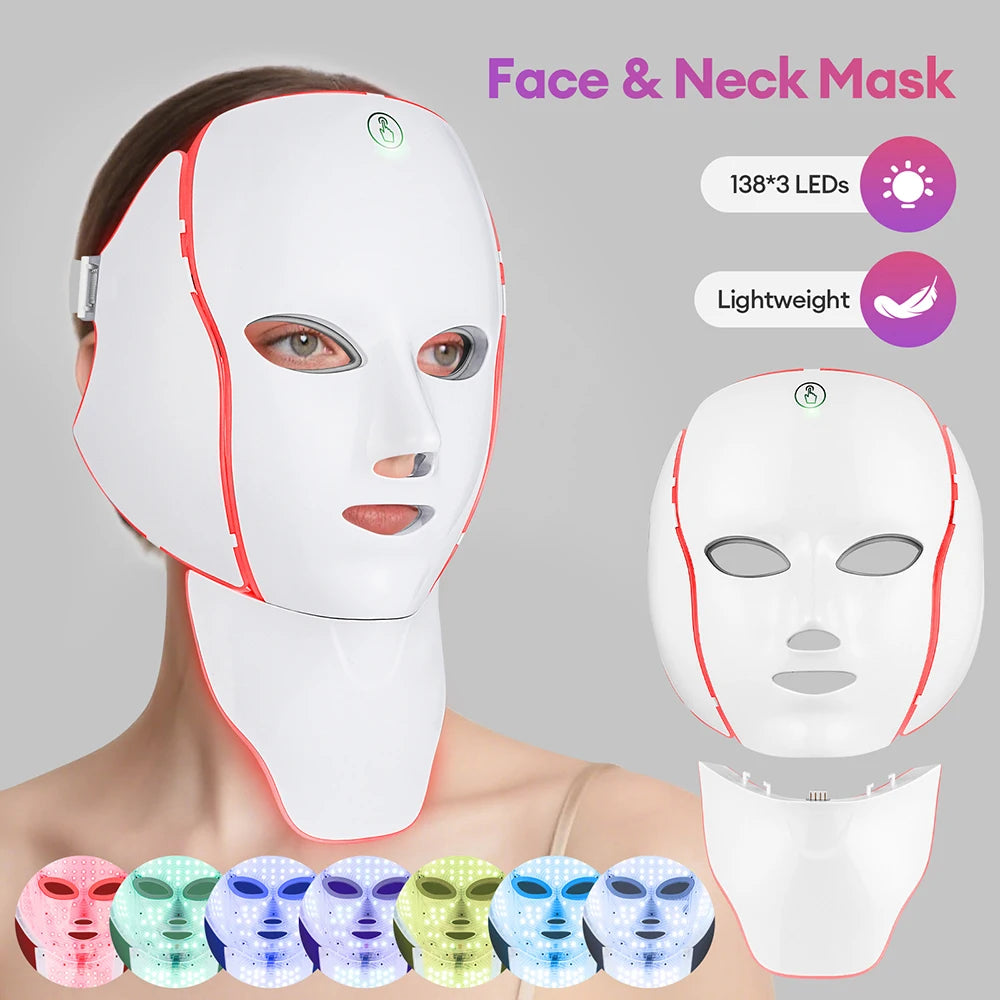 7 Color LED Mask with Photon LED for Neck