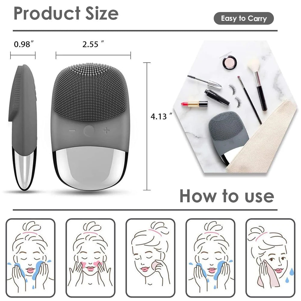 Electric facial cleansing brush for men and women