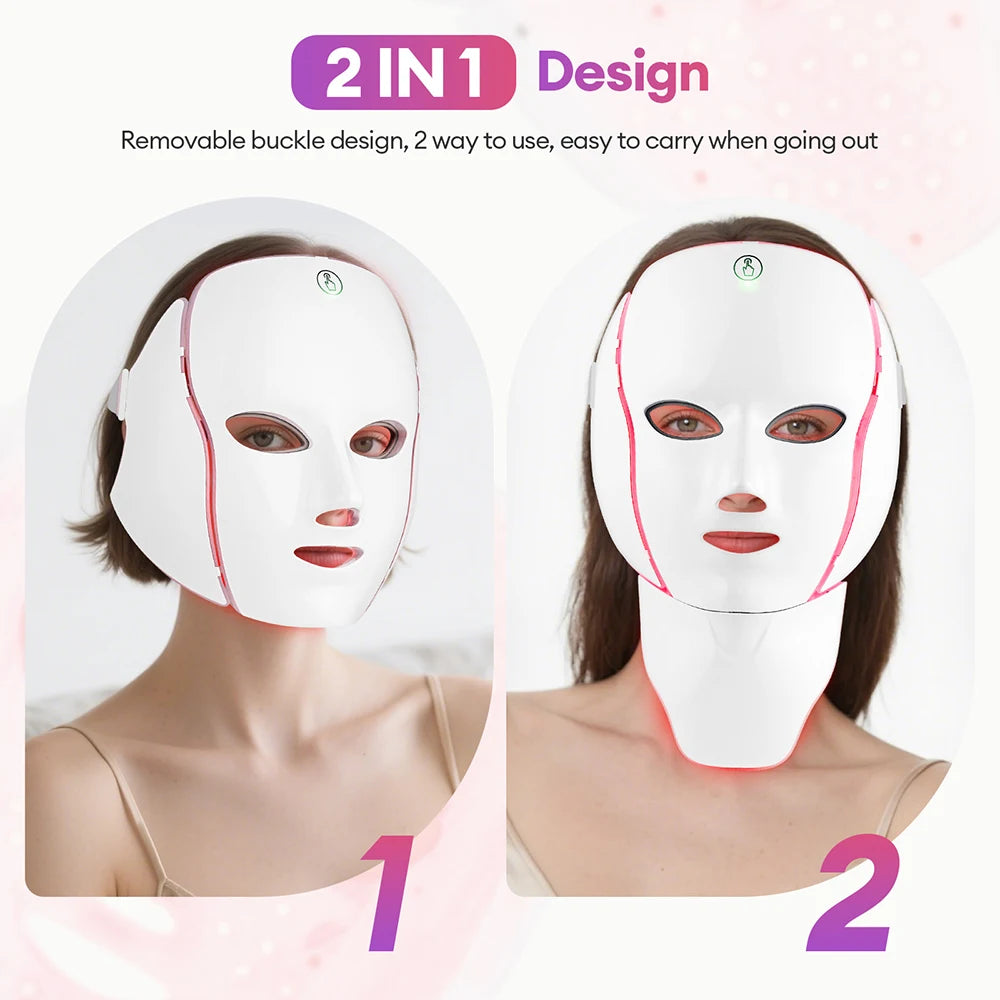 7 Color LED Mask with Photon LED for Neck