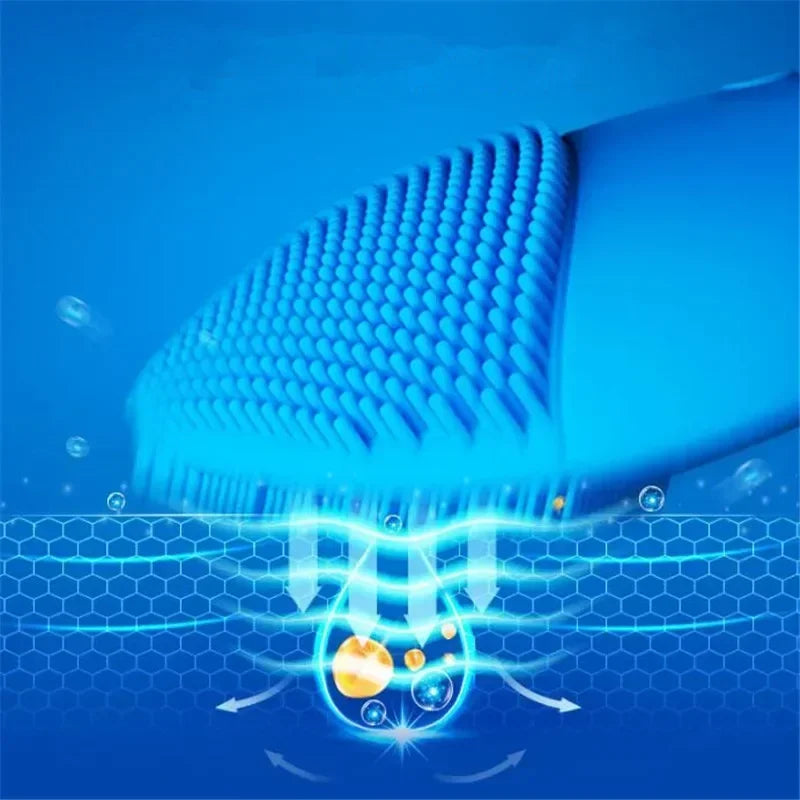 Electric silicone ultrasonic vibrating facial cleanser